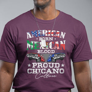 American Born Mexican Blood Proud Chicano Culture Lowrider T Shirt TS09 Maroon Printyourwear