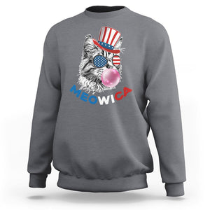 American Cat Sweatshirt Patriotic Cat Meowica Bubblegum 4th of July Funny Cat Lover TS02 Printyourwear