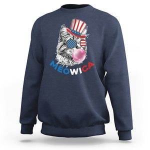 American Cat Sweatshirt Patriotic Cat Meowica Bubblegum 4th of July Funny Cat Lover TS02 Printyourwear