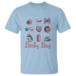 American Derby Day Horse Racing T Shirt TS09 Light Blue Print Your Wear