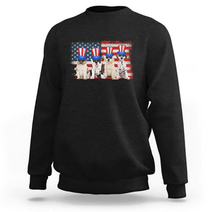 American Dog Sweatshirt Funny USA Patriotic Cat Happy 4th July Gifts for Dog Lovers TS02 Dark Heather Printyourwear