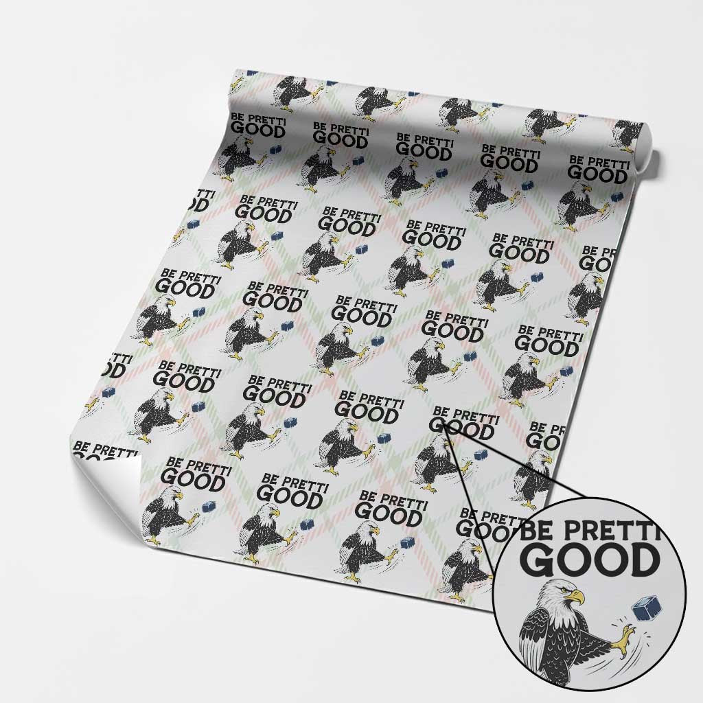 American Eagle Be Pretti Good Wrapping Paper Roll Minneapolis Support Gift TS12 Christmas Plaid Print Your Wear