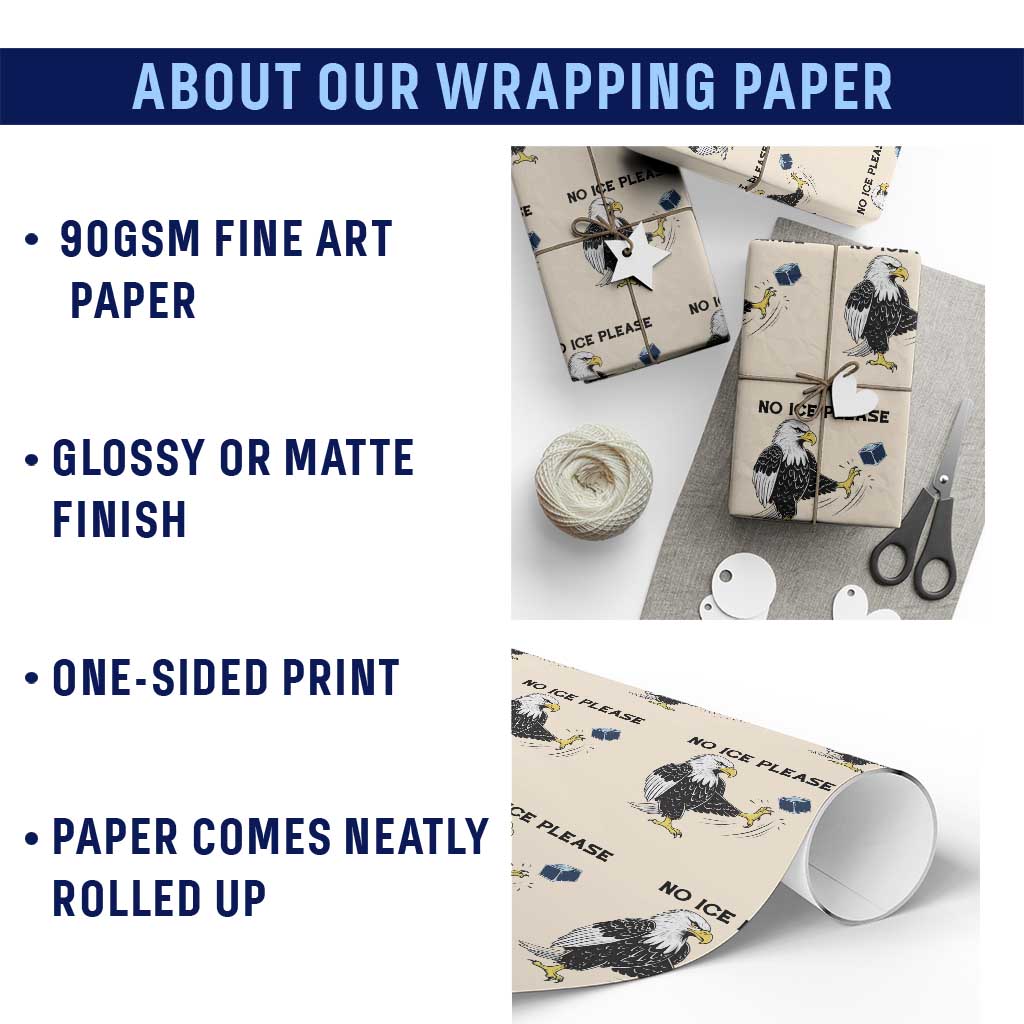American Eagle No Ice Please Wrapping Paper Roll Minneapolis Support Gift TS12 Print Your Wear