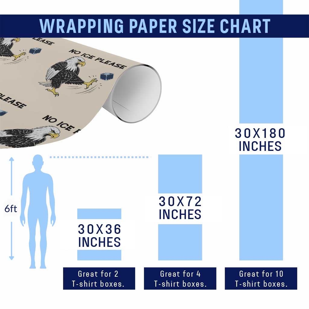 American Eagle No Ice Please Wrapping Paper Roll Minneapolis Support Gift TS12 Print Your Wear
