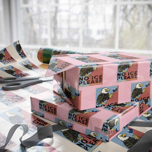 American Eagle No Ice Please Wrapping Paper Roll Minnesota Protest Support Gift TS12 Light Pink Print Your Wear