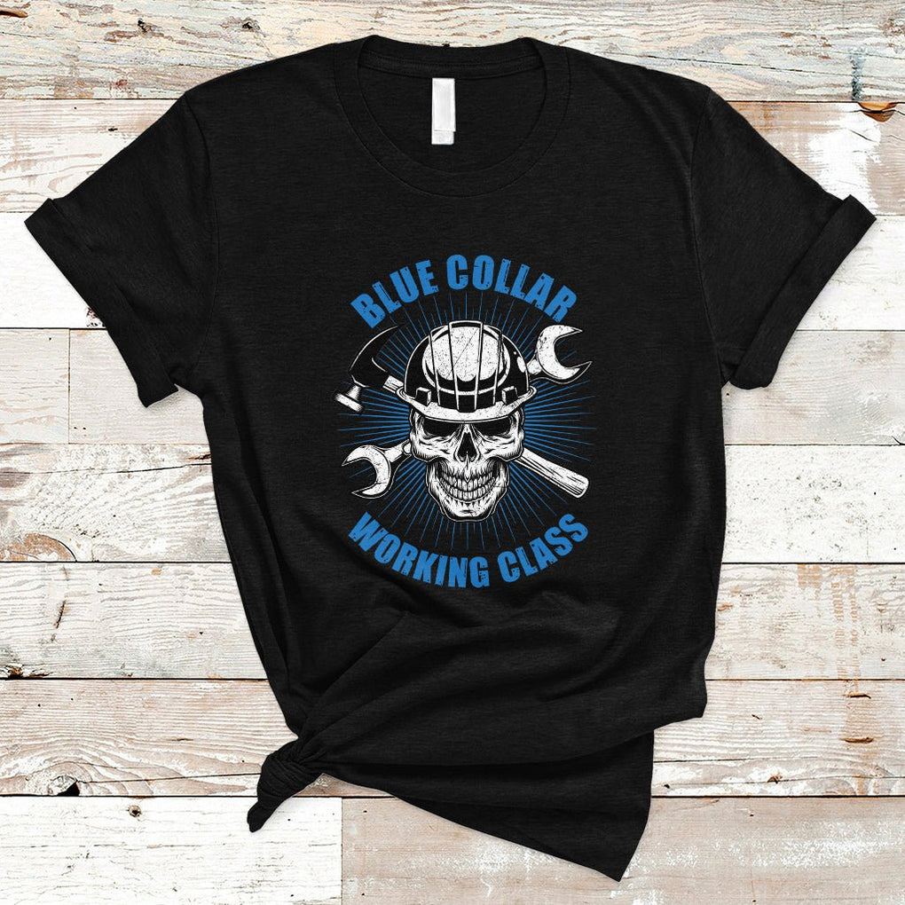 American Flag Happy Labor Day Blue Collar Working Class T Shirt TS02 Black Printyourwear