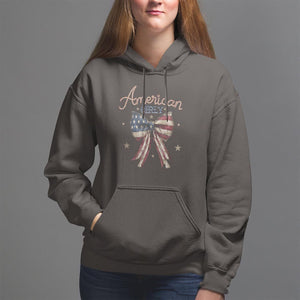 American Girly Hoodie Coquette Girl Vintage 4th Of July TS09 Dark Chocolate Print Your Wear