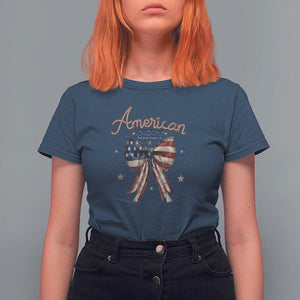 American Girly T Shirt For Women Coquette Girl Vintage 4th Of July TS09 Navy Print Your Wear