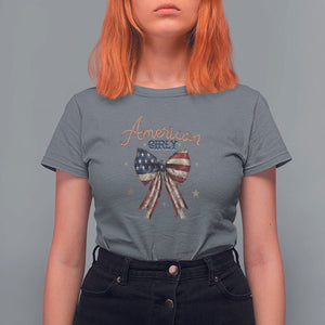 American Girly T Shirt For Women Coquette Girl Vintage 4th Of July TS09 Charcoal Print Your Wear