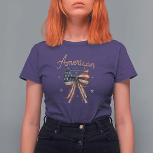 American Girly T Shirt For Women Coquette Girl Vintage 4th Of July TS09 Purple Print Your Wear