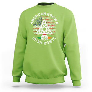 American Grown Irish Roots Ireland Flag Sweatshirt TS09 Lime Printyourwear