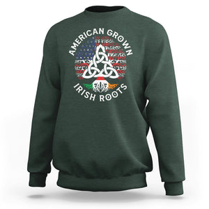 American Grown Irish Roots Ireland Flag Sweatshirt TS09 Dark Forest Green Printyourwear