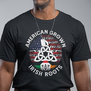 American Grown Irish Roots Ireland Flag T Shirt TS09 Black Printyourwear