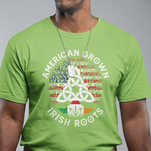 American Grown Irish Roots Ireland Flag T Shirt TS09 Lime Printyourwear