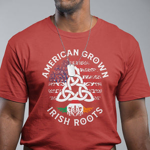 American Grown Irish Roots Ireland Flag T Shirt TS09 Red Printyourwear