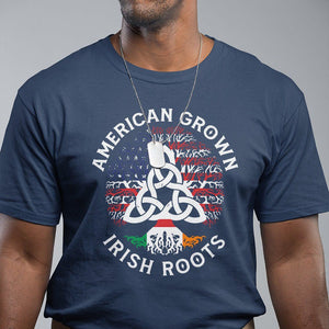 American Grown Irish Roots Ireland Flag T Shirt TS09 Navy Printyourwear