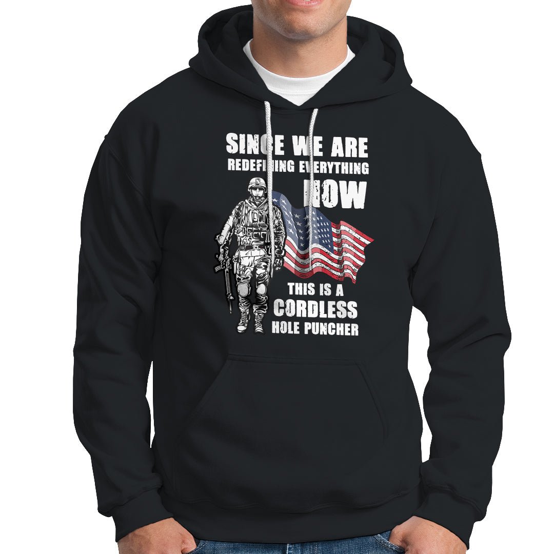 American Patriot Hoodie This Is A Cordless Hole Puncher US Flag Rifle TS02 Dark Heather Printyourwear