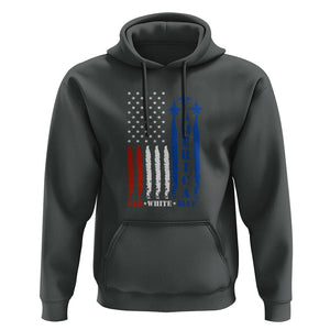 American Patriotic Hoodie 4th of July Red White And Blue US Flag TS02 Dark Heather Print Your Wear