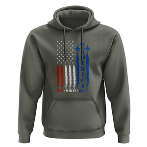 American Patriotic Hoodie 4th of July Red White And Blue US Flag TS02 Military Green Print Your Wear