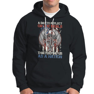 American Patriotic Hoodie A Day To Reflect On The Ideals That Define Us As A Nation TS02 Dark Heather Printyourwear