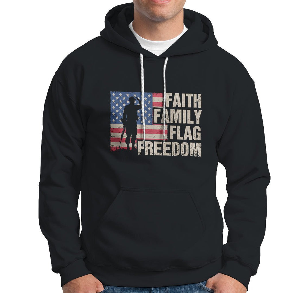 American Patriotic Hoodie Faith Family Flag Freedom US Flag Patriot TS02 Dark Heather Printyourwear