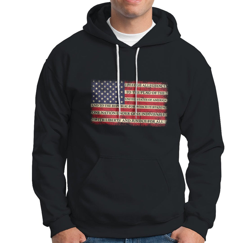 American Patriotic Hoodie I Pledge Allegiance To The Flag Of The USA One Nation Under God TS02 Dark Heather Printyourwear