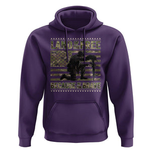 American Patriotic Hoodie Land Of The Free Because Of The Brave TS09 Purple Print Your Wear