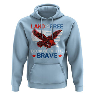 American Patriotic Hoodie Land Of The Free Because Of The Brave TS09 Light Blue Print Your Wear