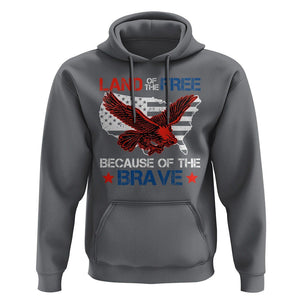 American Patriotic Hoodie Land Of The Free Because Of The Brave TS09 Charcoal Print Your Wear