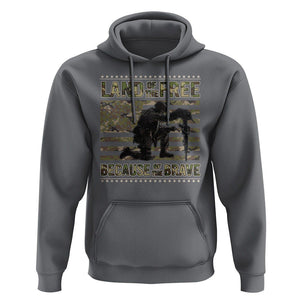 American Patriotic Hoodie Land Of The Free Because Of The Brave TS09 Charcoal Print Your Wear