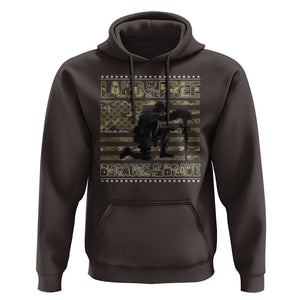 American Patriotic Hoodie Land Of The Free Because Of The Brave TS09 Dark Chocolate Print Your Wear