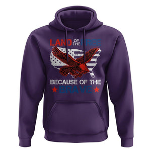 American Patriotic Hoodie Land Of The Free Because Of The Brave TS09 Purple Print Your Wear