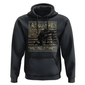 American Patriotic Hoodie Land Of The Free Because Of The Brave TS09 Black Print Your Wear