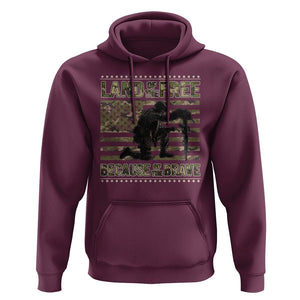 American Patriotic Hoodie Land Of The Free Because Of The Brave TS09 Maroon Print Your Wear