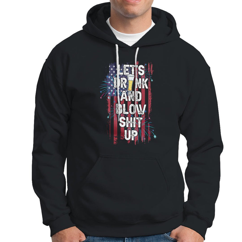 American Patriotic Hoodie Let's Drink And Blow Shit Up TS02 Dark Heather Printyourwear