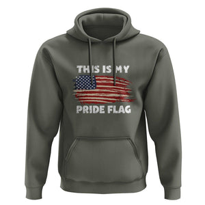 American Patriotic Hoodie This Is My Pride Flag 4th of July US Pride TS02 Military Green Print Your Wear