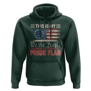 American Patriotic Hoodie This Is My Pride Flag US Flag 4th Of July TS02 Dark Forest Green Print Your Wear