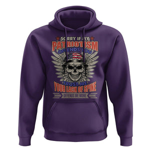 American Patriotic Skull Hoodie Sorry If My Patriotism Offends You US Veteran Patriots TS02 Purple Print Your Wear