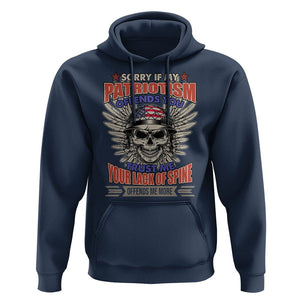 American Patriotic Skull Hoodie Sorry If My Patriotism Offends You US Veteran Patriots TS02 Navy Print Your Wear