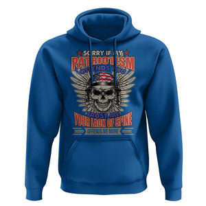 American Patriotic Skull Hoodie Sorry If My Patriotism Offends You US Veteran Patriots TS02 Royal Blue Print Your Wear