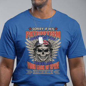 American Patriotic Skull T Shirt Sorry If My Patriotism Offends You US Veteran Patriots TS02 Royal Blue Print Your Wear