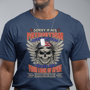 American Patriotic Skull T Shirt Sorry If My Patriotism Offends You US Veteran Patriots TS02 Navy Print Your Wear