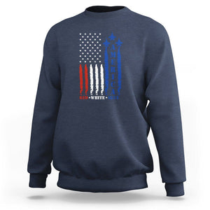 American Patriotic Sweatshirt 4th of July Red White And Blue US Flag TS02 Navy Print Your Wear