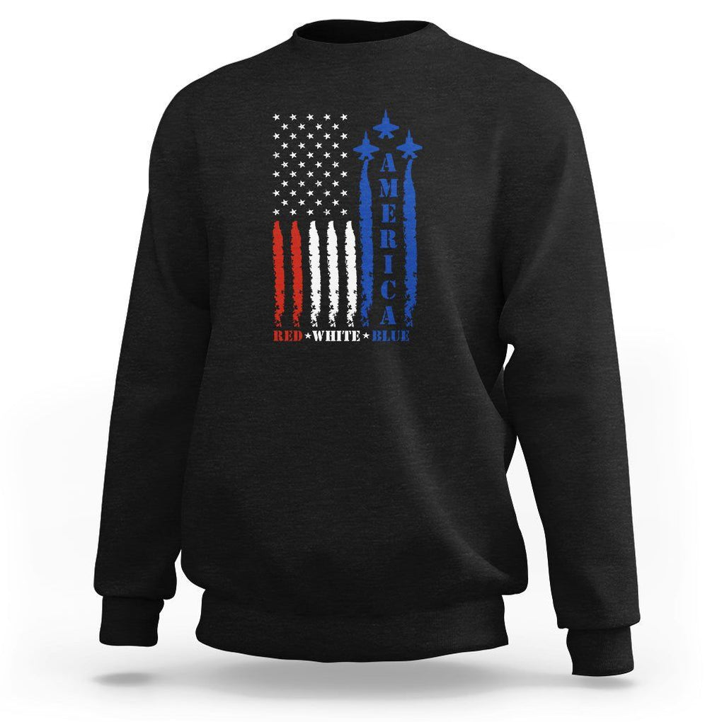 American Patriotic Sweatshirt 4th of July Red White And Blue US Flag TS02 Black Print Your Wear