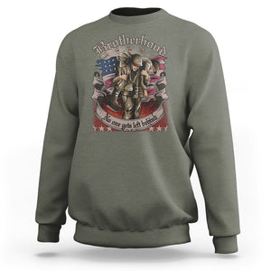 American Patriotic Sweatshirt Brotherhood No One Gets Left Behind US Flag Soldiers TS02 Printyourwear