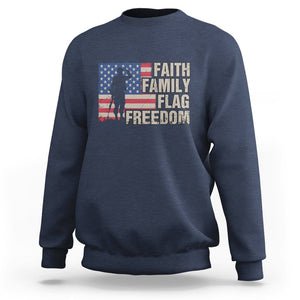 American Patriotic Sweatshirt Faith Family Flag Freedom US Flag Patriot TS02 Printyourwear