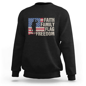 American Patriotic Sweatshirt Faith Family Flag Freedom US Flag Patriot TS02 Dark Heather Printyourwear