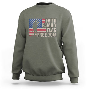 American Patriotic Sweatshirt Faith Family Flag Freedom US Flag Patriot TS02 Printyourwear