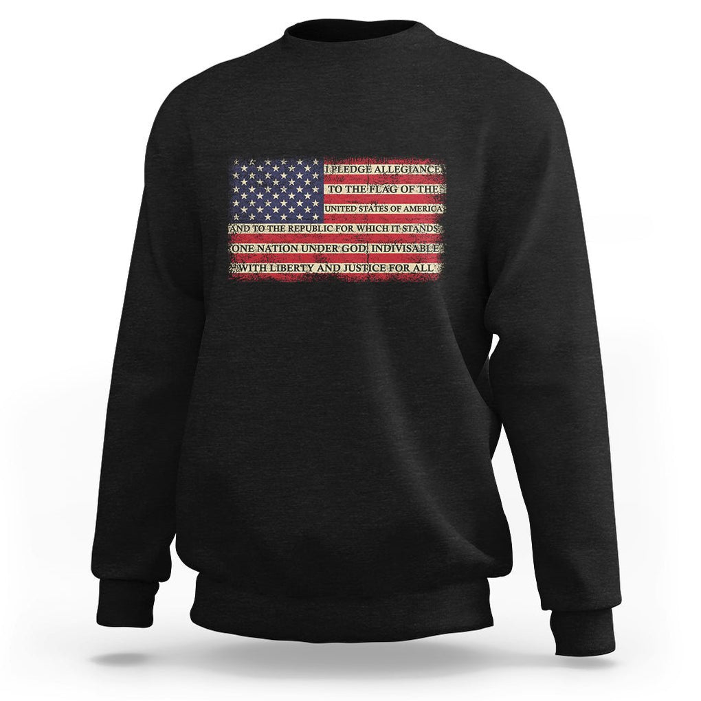 American Patriotic Sweatshirt I Pledge Allegiance To The Flag Of The USA One Nation Under God TS02 Dark Heather Printyourwear