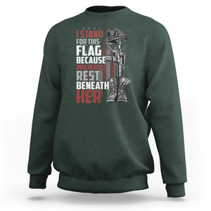 American Patriotic Sweatshirt I Stand For This Flag Because Our Heroes Rest Beneath Her TS02 Printyourwear